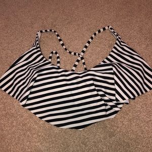 Target Flounce Striped Bikini Top